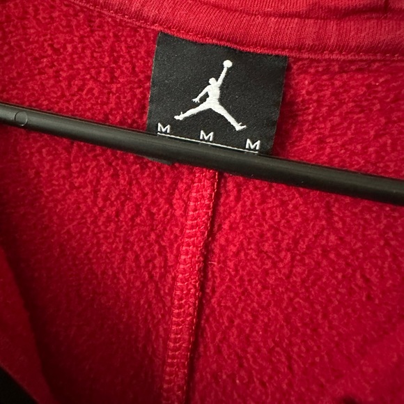 Jordan Jumpman RARE Red and Black Fleece Zip Sweatshirt Hoodie - Picture 5 of 9